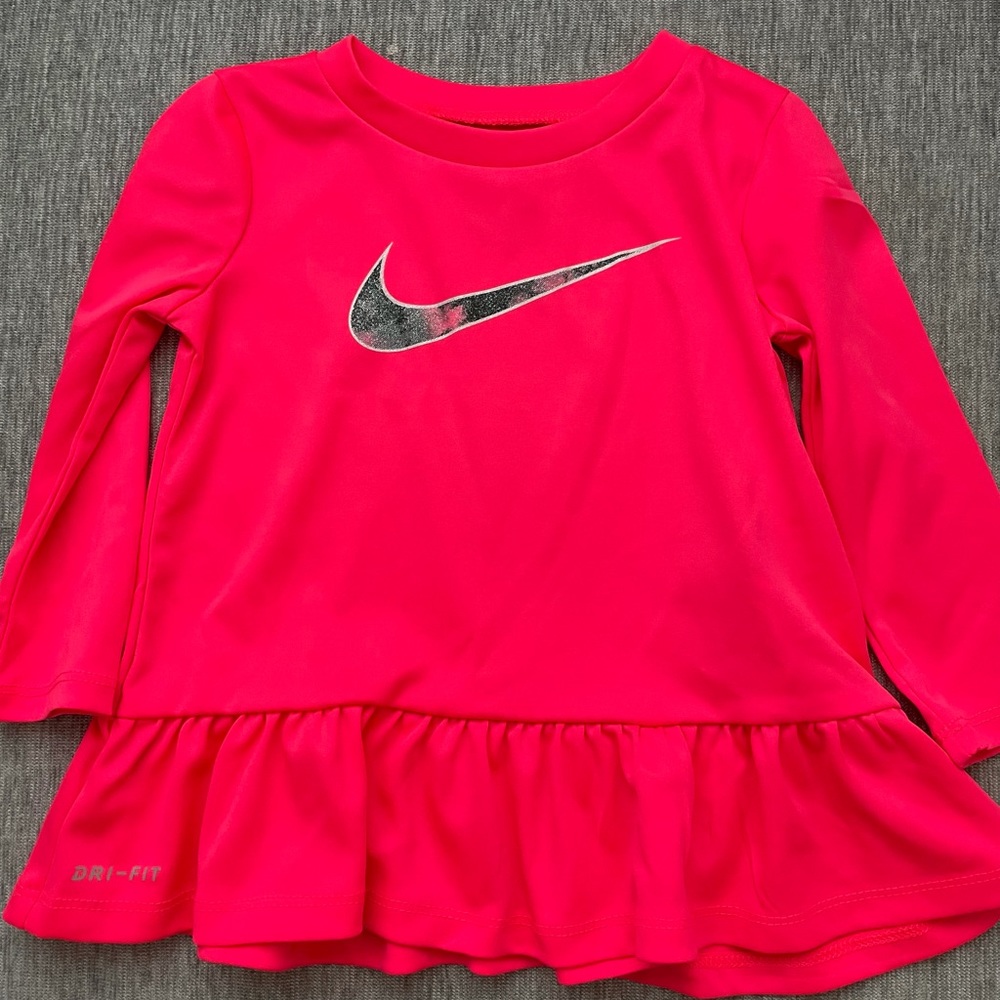 Bright pink Nike dry fit shirt. Size 12 months